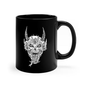 Open image in slideshow, Demon Skull 11oz Black Mug
